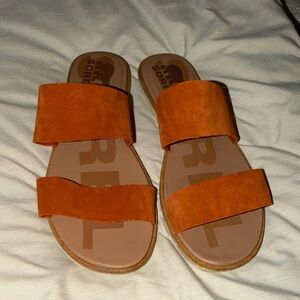 Sorel Ella II  Suede Double Strap Slide Sandals